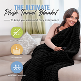 Honeycomb Packable Travel Blanket - Black